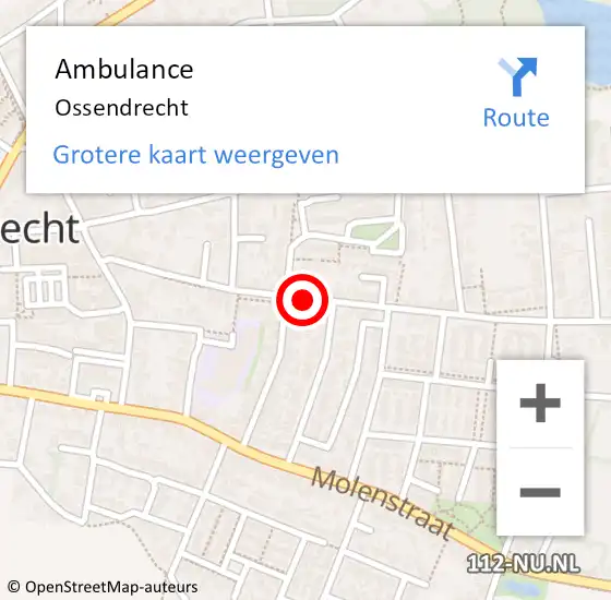 Locatie op kaart van de 112 melding: Ambulance Ossendrecht op 6 juli 2020 15:28