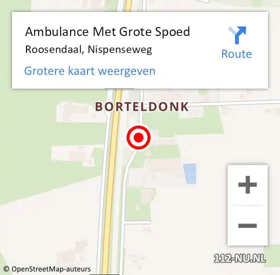 Locatie op kaart van de 112 melding: Ambulance Met Grote Spoed Naar Roosendaal, Nispenseweg op 6 juli 2020 22:20