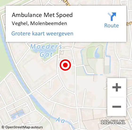 Locatie op kaart van de 112 melding: Ambulance Met Spoed Naar Veghel, Molenbeemden op 7 juli 2020 15:07