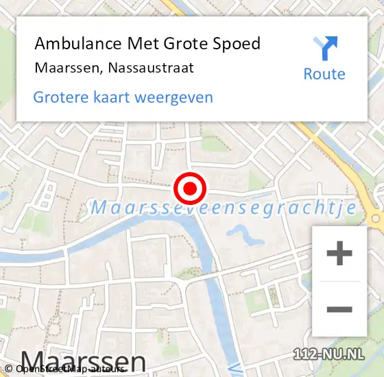 Locatie op kaart van de 112 melding: Ambulance Met Grote Spoed Naar Maarssen, Nassaustraat op 7 juli 2020 22:48