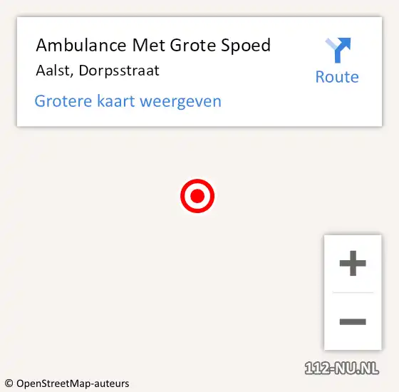 Locatie op kaart van de 112 melding: Ambulance Met Grote Spoed Naar Aalst, Dorpsstraat op 8 juli 2020 17:30