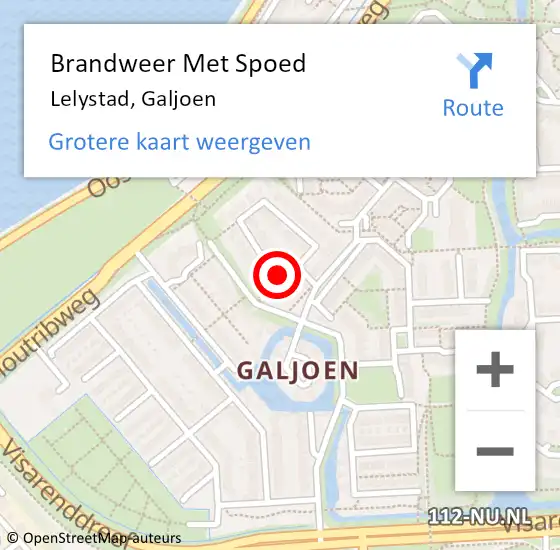 Locatie op kaart van de 112 melding: Brandweer Met Spoed Naar Lelystad, Galjoen op 8 juli 2020 17:53