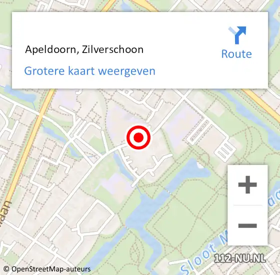 Locatie op kaart van de 112 melding:  Apeldoorn, Zilverschoon op 9 juli 2020 10:35