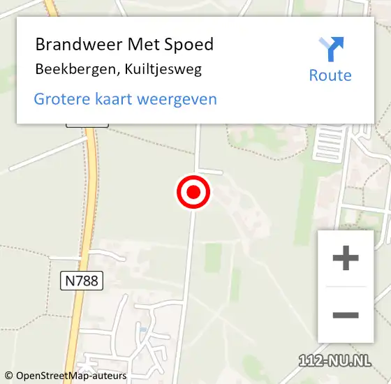 Locatie op kaart van de 112 melding: Brandweer Met Spoed Naar Beekbergen, Kuiltjesweg op 9 juli 2020 22:52
