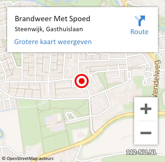 Locatie op kaart van de 112 melding: Brandweer Met Spoed Naar Steenwijk, Gasthuislaan op 9 juli 2020 23:44