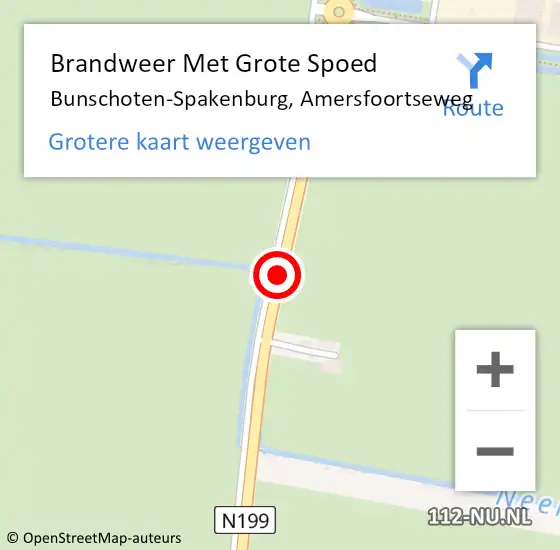 Locatie op kaart van de 112 melding: Brandweer Met Grote Spoed Naar Bunschoten-Spakenburg, Amersfoortseweg op 10 juli 2020 04:15