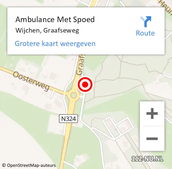 Locatie op kaart van de 112 melding: Ambulance Met Spoed Naar Wijchen, Graafseweg op 10 juli 2020 04:29