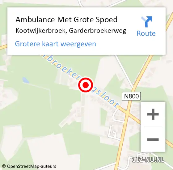 Locatie op kaart van de 112 melding: Ambulance Met Grote Spoed Naar Kootwijkerbroek, Garderbroekerweg op 10 juli 2020 04:30