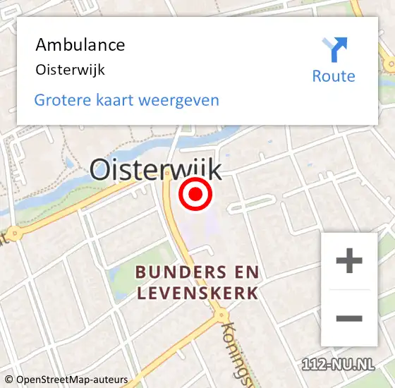 Locatie op kaart van de 112 melding: Ambulance Oisterwijk op 10 juli 2020 14:21