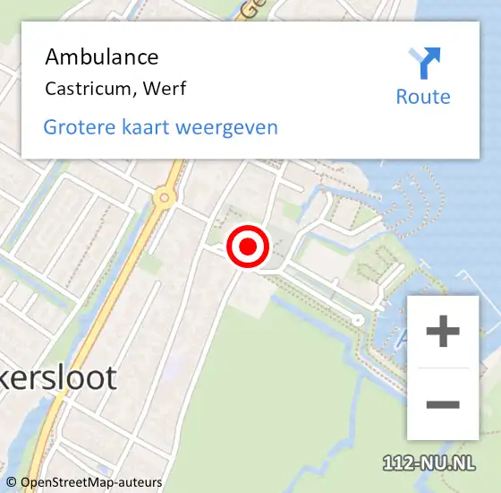 Locatie op kaart van de 112 melding: Ambulance Castricum, Werf op 10 juli 2020 14:30