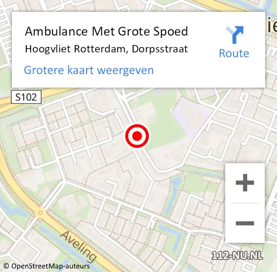 Locatie op kaart van de 112 melding: Ambulance Met Grote Spoed Naar Hoogvliet Rotterdam, Dorpsstraat op 10 juli 2020 14:43