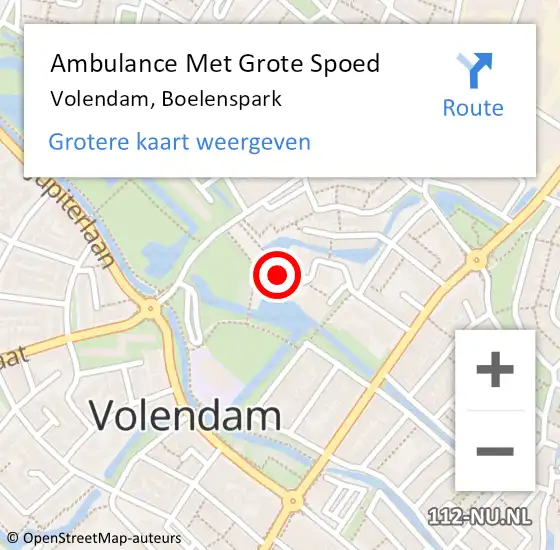 Locatie op kaart van de 112 melding: Ambulance Met Grote Spoed Naar Volendam, Boelenspark op 11 juli 2020 02:42