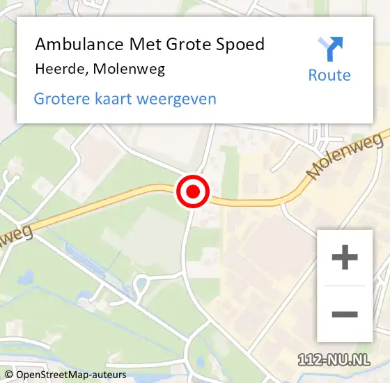 Locatie op kaart van de 112 melding: Ambulance Met Grote Spoed Naar Heerde, Molenweg op 11 juli 2020 12:47