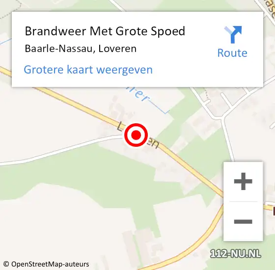 Locatie op kaart van de 112 melding: Brandweer Met Grote Spoed Naar Baarle-Nassau, Loveren op 11 juli 2020 18:20