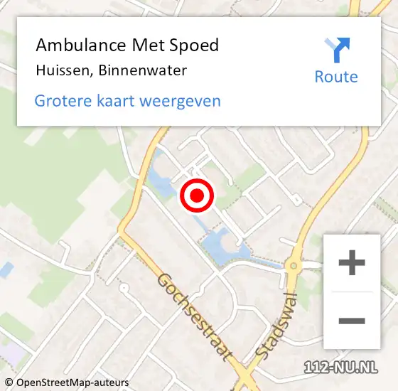 Locatie op kaart van de 112 melding: Ambulance Met Spoed Naar Huissen, Binnenwater op 11 juli 2020 18:23