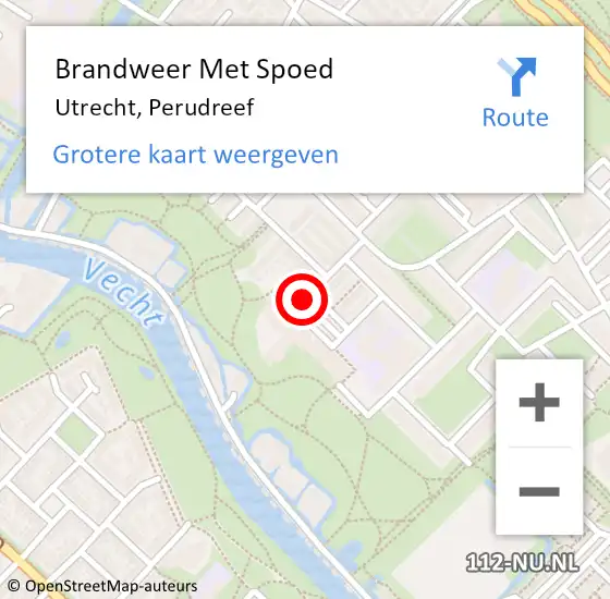 Locatie op kaart van de 112 melding: Brandweer Met Spoed Naar Utrecht, Perudreef op 11 juli 2020 18:49