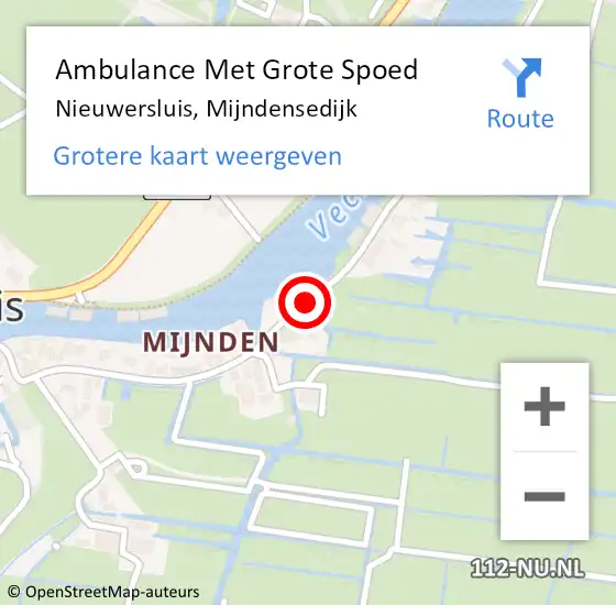 Locatie op kaart van de 112 melding: Ambulance Met Grote Spoed Naar Nieuwersluis, Mijndensedijk op 12 juli 2020 13:11