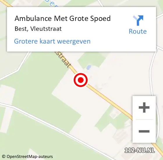 Locatie op kaart van de 112 melding: Ambulance Met Grote Spoed Naar Best, Vleutstraat op 12 juli 2020 15:38