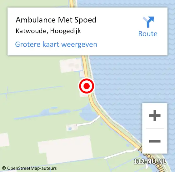 Locatie op kaart van de 112 melding: Ambulance Met Spoed Naar Katwoude, Hoogedijk op 12 juli 2020 18:38