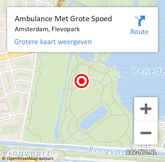 Locatie op kaart van de 112 melding: Ambulance Met Grote Spoed Naar Amsterdam, Flevopark op 12 juli 2020 22:58