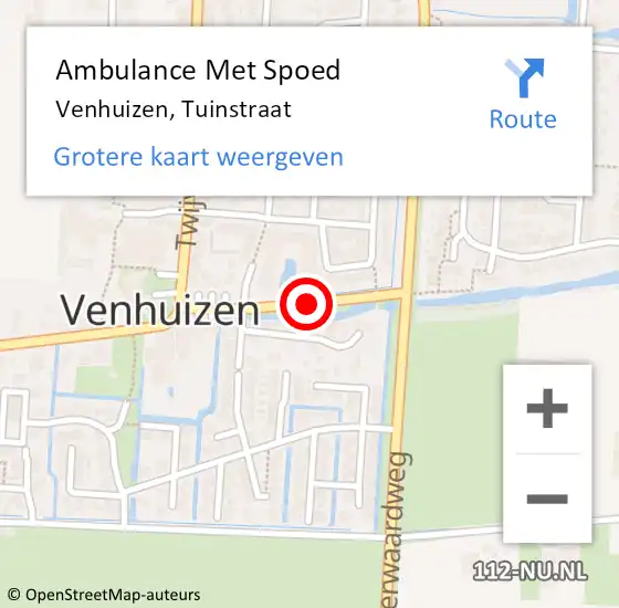 Locatie op kaart van de 112 melding: Ambulance Met Spoed Naar Venhuizen, Tuinstraat op 13 juli 2020 10:11