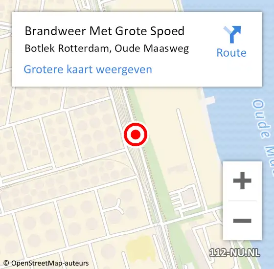 Locatie op kaart van de 112 melding: Brandweer Met Grote Spoed Naar Botlek Rotterdam, Oude Maasweg op 13 juli 2020 12:10