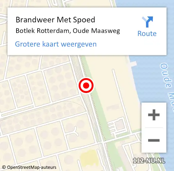 Locatie op kaart van de 112 melding: Brandweer Met Spoed Naar Botlek Rotterdam, Oude Maasweg op 13 juli 2020 13:14