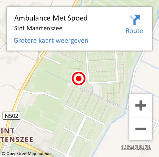 Locatie op kaart van de 112 melding: Ambulance Met Spoed Naar Sint Maartenszee op 13 juli 2020 15:03