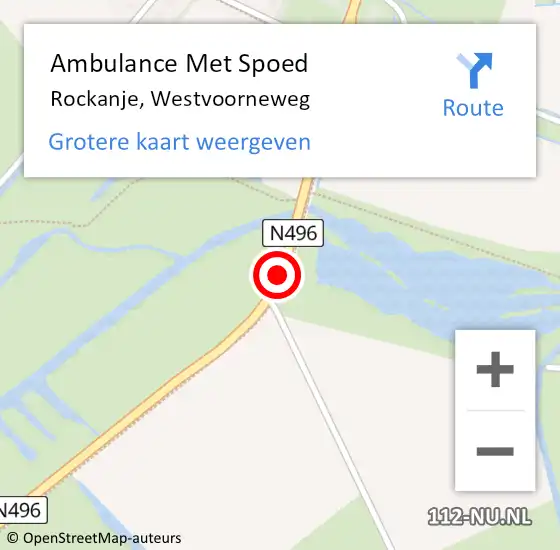 Locatie op kaart van de 112 melding: Ambulance Met Spoed Naar Rockanje, Westvoorneweg op 13 juli 2020 16:04