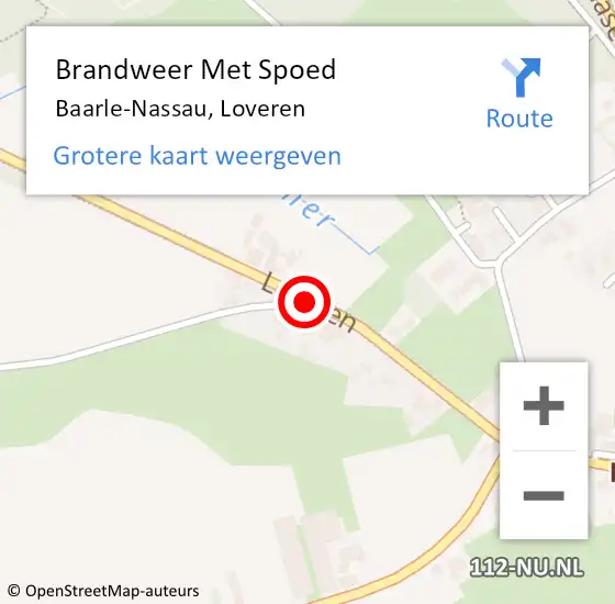 Locatie op kaart van de 112 melding: Brandweer Met Spoed Naar Baarle-Nassau, Loveren op 13 juli 2020 23:25