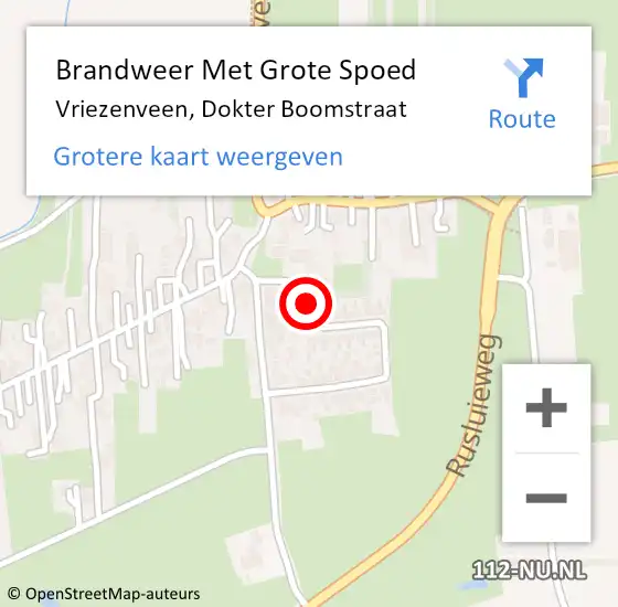 Locatie op kaart van de 112 melding: Brandweer Met Grote Spoed Naar Vriezenveen, Dokter Boomstraat op 14 juli 2020 02:23