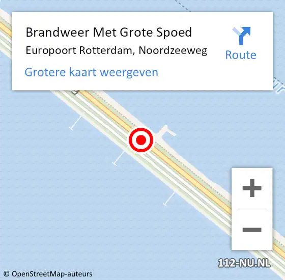Locatie op kaart van de 112 melding: Brandweer Met Grote Spoed Naar Europoort Rotterdam, Noordzeeweg op 14 juli 2020 04:56