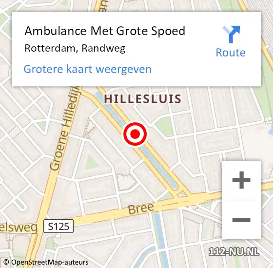 Locatie op kaart van de 112 melding: Ambulance Met Grote Spoed Naar Rotterdam, Randweg op 14 juli 2020 17:04