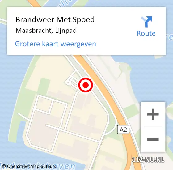 Locatie op kaart van de 112 melding: Brandweer Met Spoed Naar Maasbracht, Lijnpad op 15 juli 2020 07:26