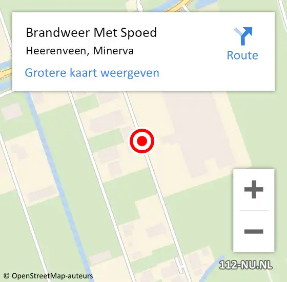 Locatie op kaart van de 112 melding: Brandweer Met Spoed Naar Heerenveen, Minerva op 15 juli 2020 11:53