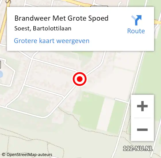 Locatie op kaart van de 112 melding: Brandweer Met Grote Spoed Naar Soest, Bartolottilaan op 15 juli 2020 14:40