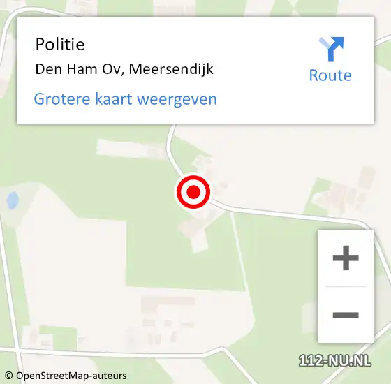 Locatie op kaart van de 112 melding: Politie Den Ham Ov, Meersendijk op 16 juli 2020 14:29
