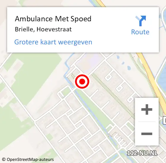 Locatie op kaart van de 112 melding: Ambulance Met Spoed Naar Brielle, Hoevestraat op 17 juli 2020 11:40