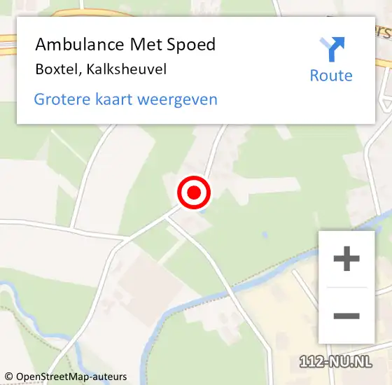 Locatie op kaart van de 112 melding: Ambulance Met Spoed Naar Boxtel, Kalksheuvel op 18 juli 2020 14:56