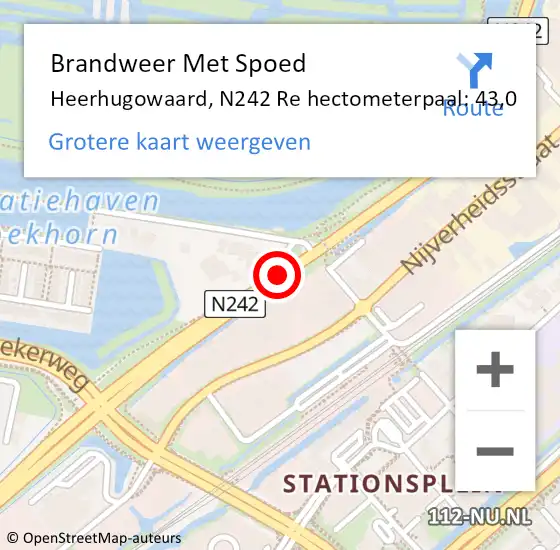 Locatie op kaart van de 112 melding: Brandweer Met Spoed Naar Heerhugowaard, N242 Re hectometerpaal: 43,0 op 18 juli 2020 15:22