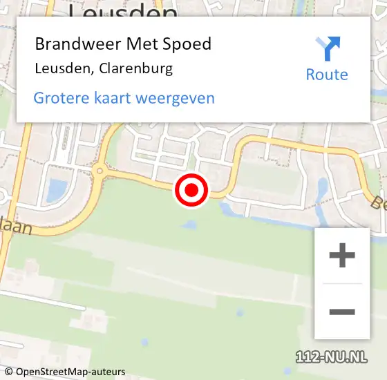 Locatie op kaart van de 112 melding: Brandweer Met Spoed Naar Leusden, Clarenburg op 18 juli 2020 22:23