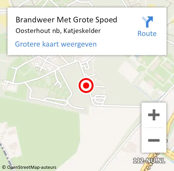 Locatie op kaart van de 112 melding: Brandweer Met Grote Spoed Naar Oosterhout nb, Katjeskelder op 19 juli 2020 00:03