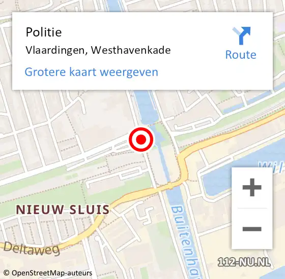 Locatie op kaart van de 112 melding: Politie Vlaardingen, Westhavenkade op 19 juli 2020 04:49