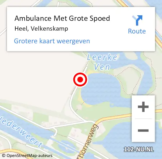 Locatie op kaart van de 112 melding: Ambulance Met Grote Spoed Naar Heel, Velkenskamp op 19 juli 2020 15:02