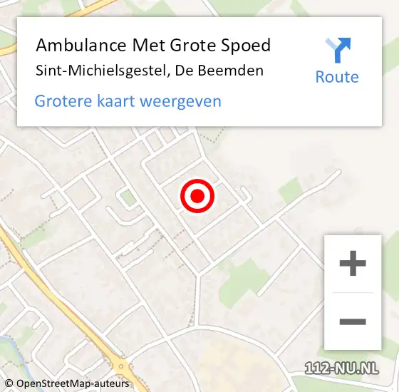 Locatie op kaart van de 112 melding: Ambulance Met Grote Spoed Naar Sint-Michielsgestel, De Beemden op 19 juli 2020 20:45