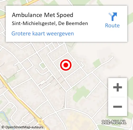 Locatie op kaart van de 112 melding: Ambulance Met Spoed Naar Sint-Michielsgestel, De Beemden op 20 juli 2020 11:38