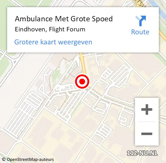 Locatie op kaart van de 112 melding: Ambulance Met Grote Spoed Naar Eindhoven, Flight Forum op 20 juli 2020 16:40
