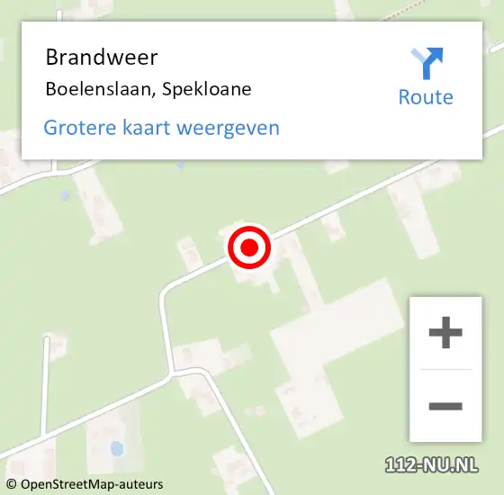 Locatie op kaart van de 112 melding: Brandweer Boelenslaan, Spekloane op 21 juli 2020 00:29