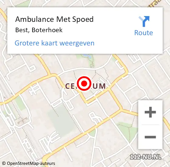 Locatie op kaart van de 112 melding: Ambulance Met Spoed Naar Best, Boterhoek op 21 juli 2020 07:54