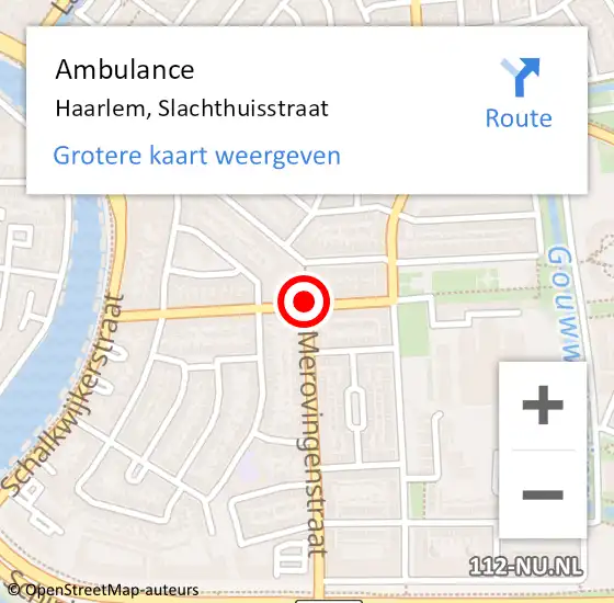 Locatie op kaart van de 112 melding: Ambulance Haarlem, Slachthuisstraat op 21 juli 2020 12:38
